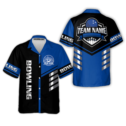 Custom Bowling Team Shirt – Modern Split Design Multicolor Option Personalized Jersey Bowling Uniform For League Players