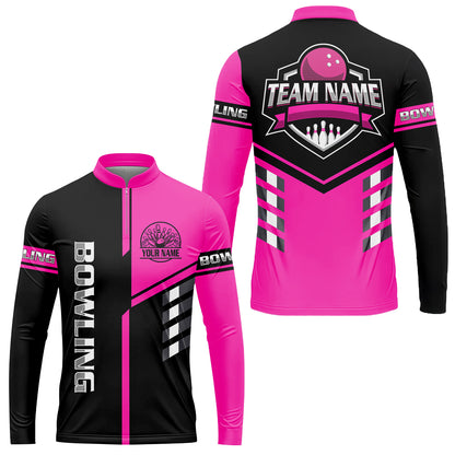 Custom Bowling Team Shirt – Modern Split Design Multicolor Option Personalized Jersey Bowling Uniform For League Players