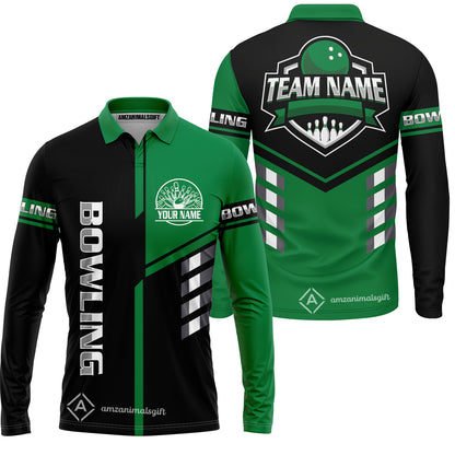 Custom Bowling Team Shirt – Modern Split Design Multicolor Option Personalized Jersey Bowling Uniform For League Players