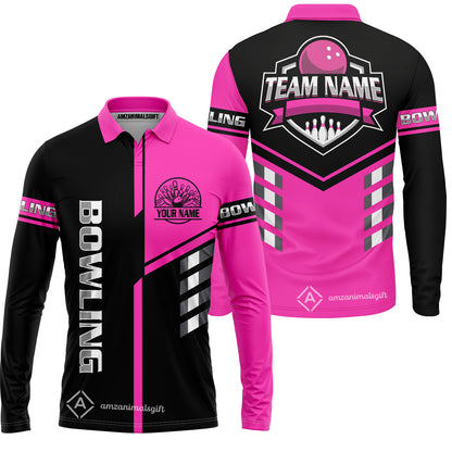 Custom Bowling Team Shirt – Modern Split Design Multicolor Option Personalized Jersey Bowling Uniform For League Players