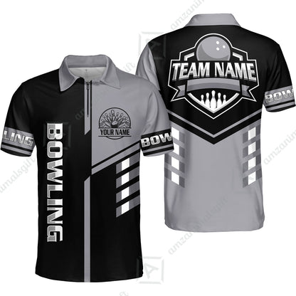 Custom Bowling Team Shirt – Modern Split Design Multicolor Option Personalized Jersey Bowling Uniform For League Players