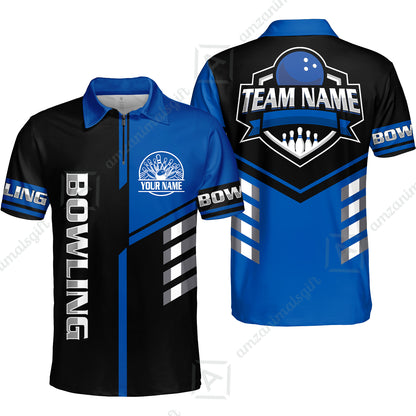 Custom Bowling Team Shirt – Modern Split Design Multicolor Option Personalized Jersey Bowling Uniform For League Players