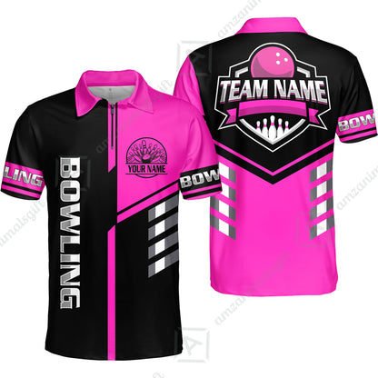 Custom Bowling Team Shirt – Modern Split Design Multicolor Option Personalized Jersey Bowling Uniform For League Players