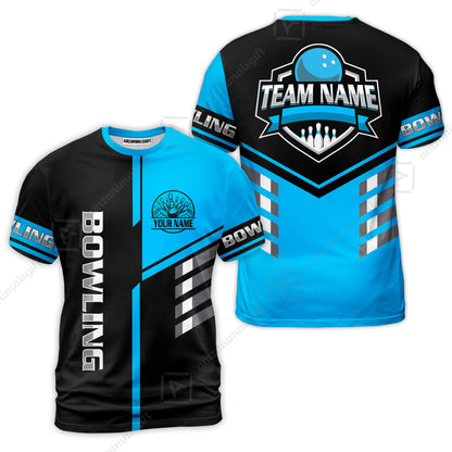 Custom Bowling Team Shirt – Modern Split Design Multicolor Option Personalized Jersey Bowling Uniform For League Players