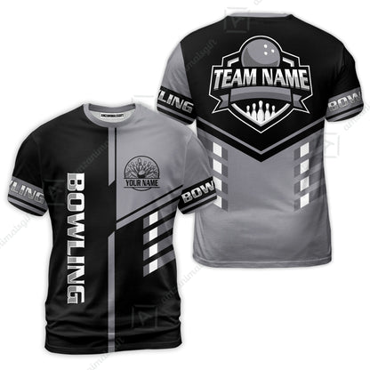 Custom Bowling Team Shirt – Modern Split Design Multicolor Option Personalized Jersey Bowling Uniform For League Players
