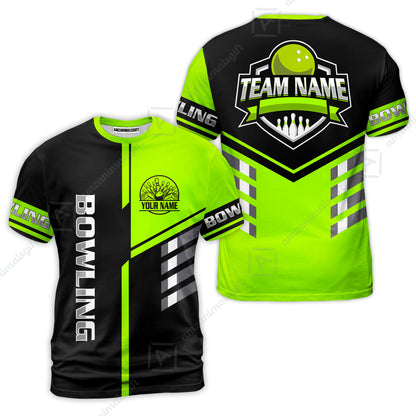 Custom Bowling Team Shirt – Modern Split Design Multicolor Option Personalized Jersey Bowling Uniform For League Players