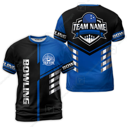 Custom Bowling Team Shirt – Modern Split Design Multicolor Option Personalized Jersey Bowling Uniform For League Players