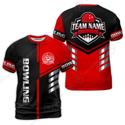 Custom Bowling Team Shirt – Modern Split Design Multicolor Option Personalized Jersey Bowling Uniform For League Players