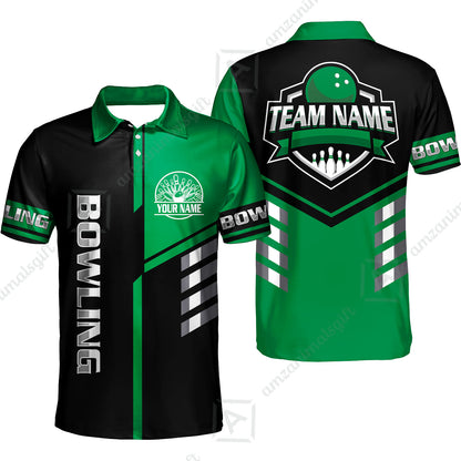 Custom Bowling Team Shirt – Modern Split Design Multicolor Option Personalized Jersey Bowling Uniform For League Players