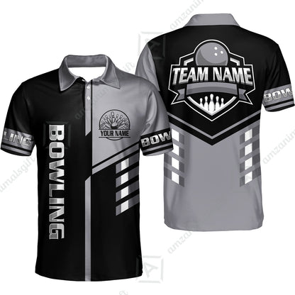 Custom Bowling Team Shirt – Modern Split Design Multicolor Option Personalized Jersey Bowling Uniform For League Players