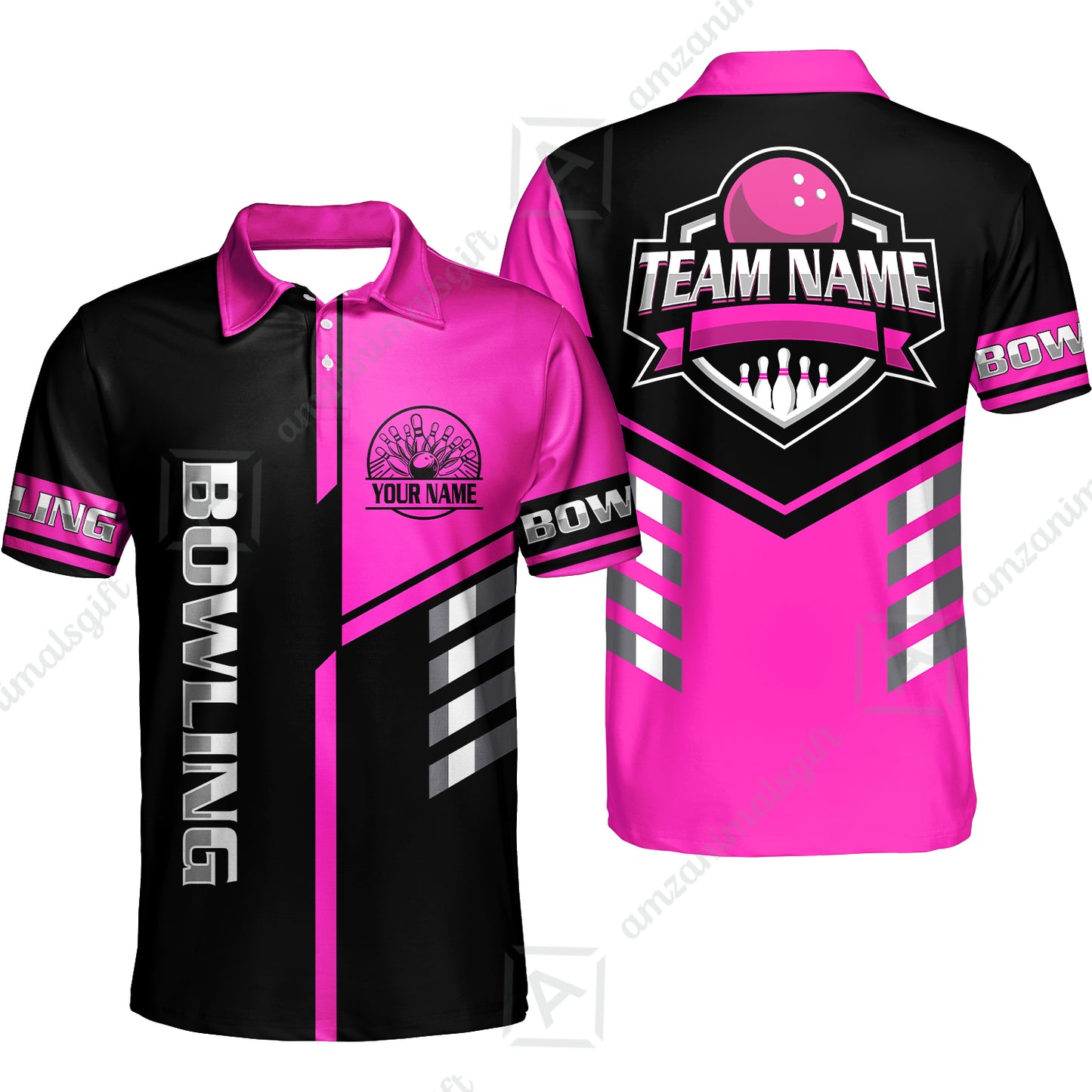 Custom Bowling Team Shirt – Modern Split Design Multicolor Option Personalized Jersey Bowling Uniform For League Players