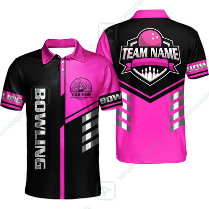 Custom Bowling Team Shirt – Modern Split Design Multicolor Option Personalized Jersey Bowling Uniform For League Players