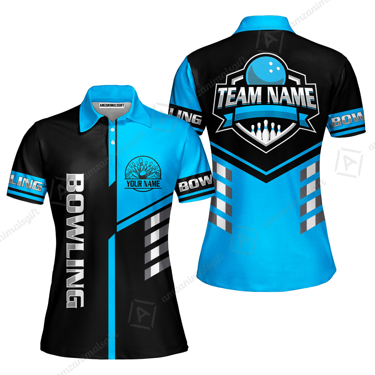Custom Bowling Team Shirt – Modern Split Design Multicolor Option Personalized Jersey Bowling Uniform For League Players