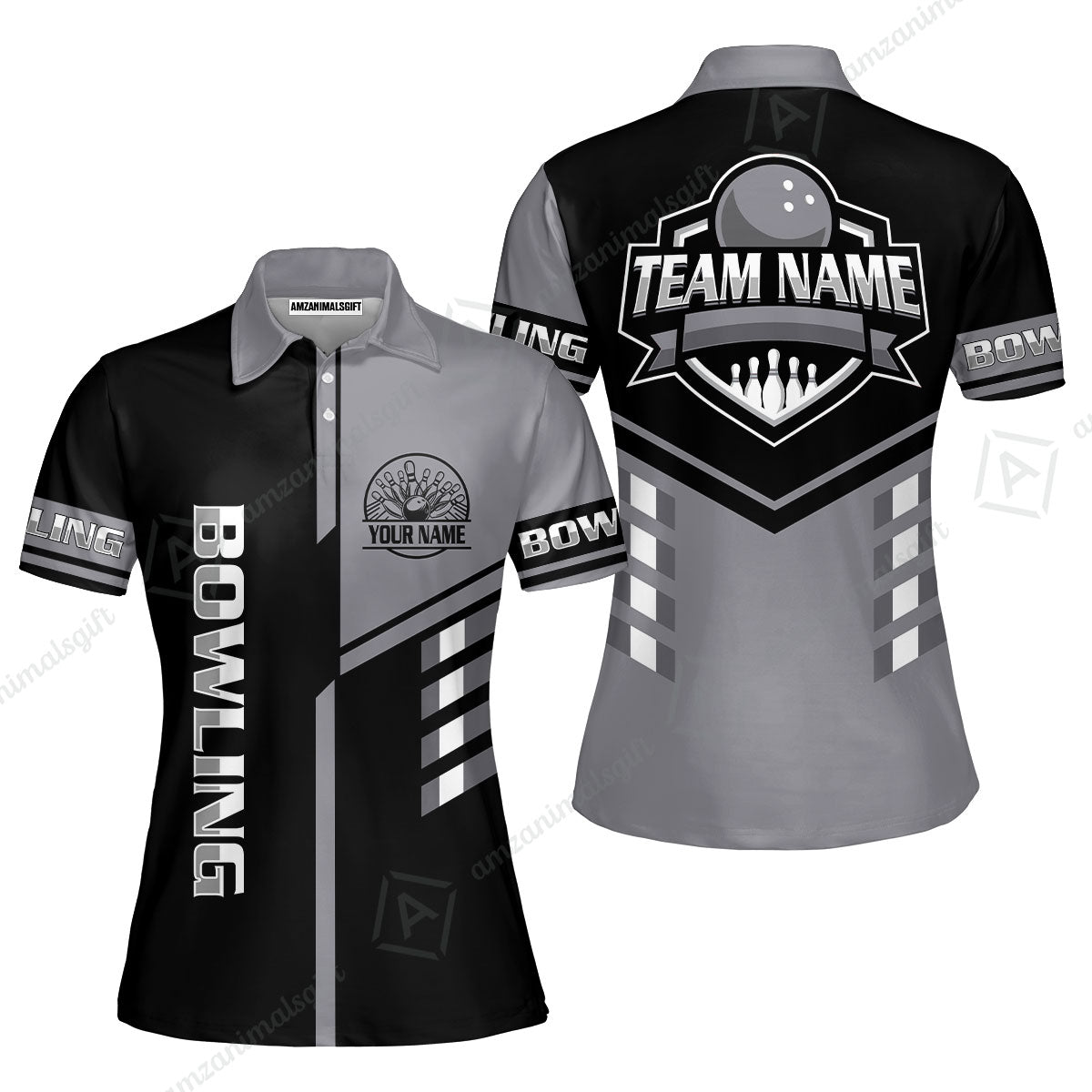 Custom Bowling Team Shirt – Modern Split Design Multicolor Option Personalized Jersey Bowling Uniform For League Players