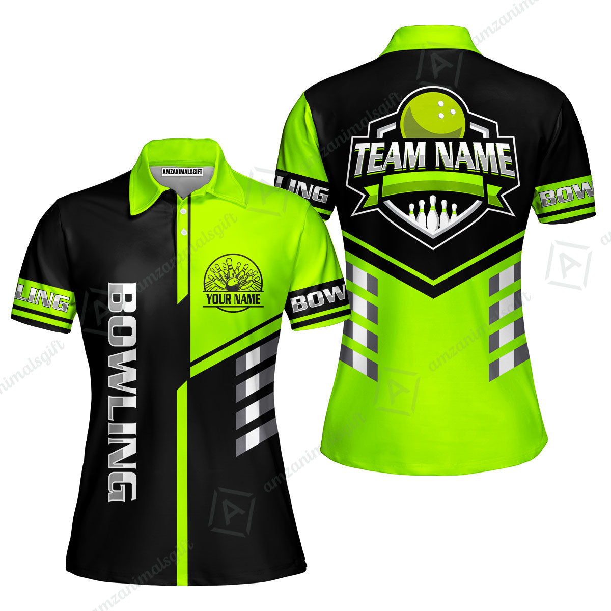 Custom Bowling Team Shirt – Modern Split Design Multicolor Option Personalized Jersey Bowling Uniform For League Players