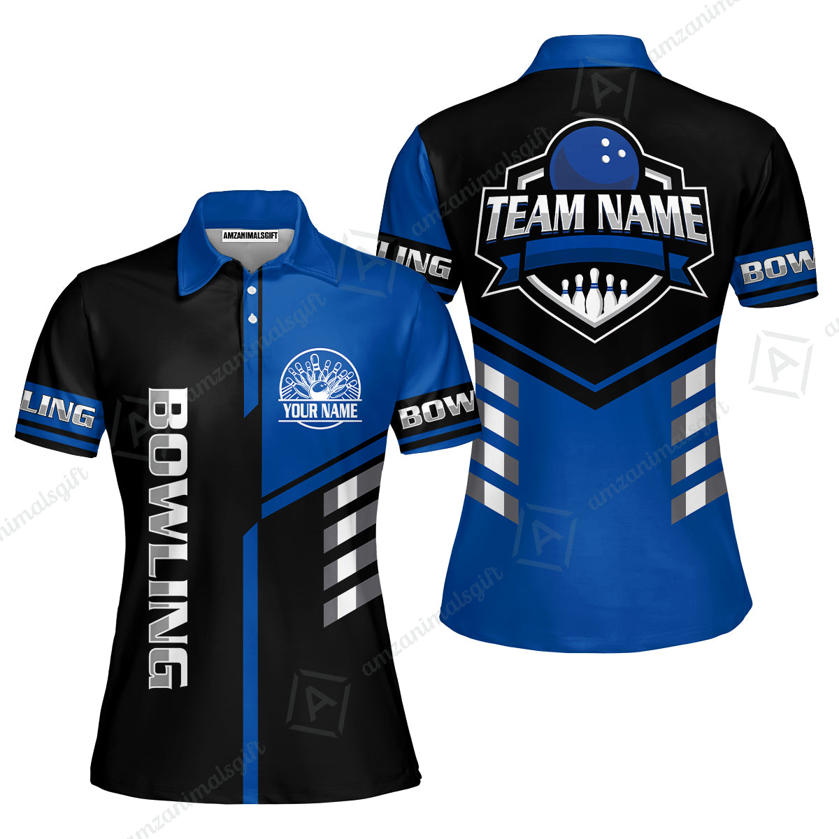 Custom Bowling Team Shirt – Modern Split Design Multicolor Option Personalized Jersey Bowling Uniform For League Players