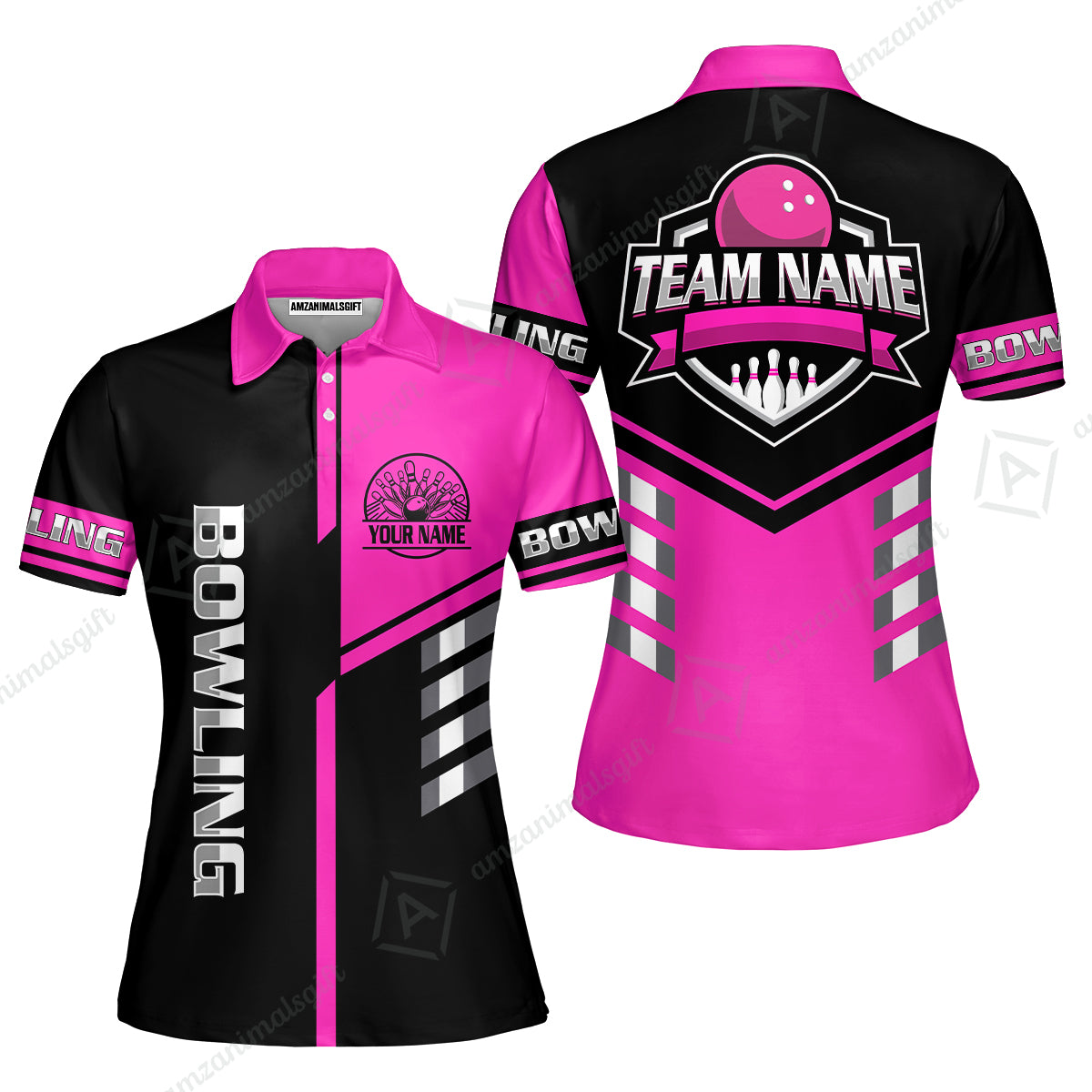 Custom Bowling Team Shirt – Modern Split Design Multicolor Option Personalized Jersey Bowling Uniform For League Players