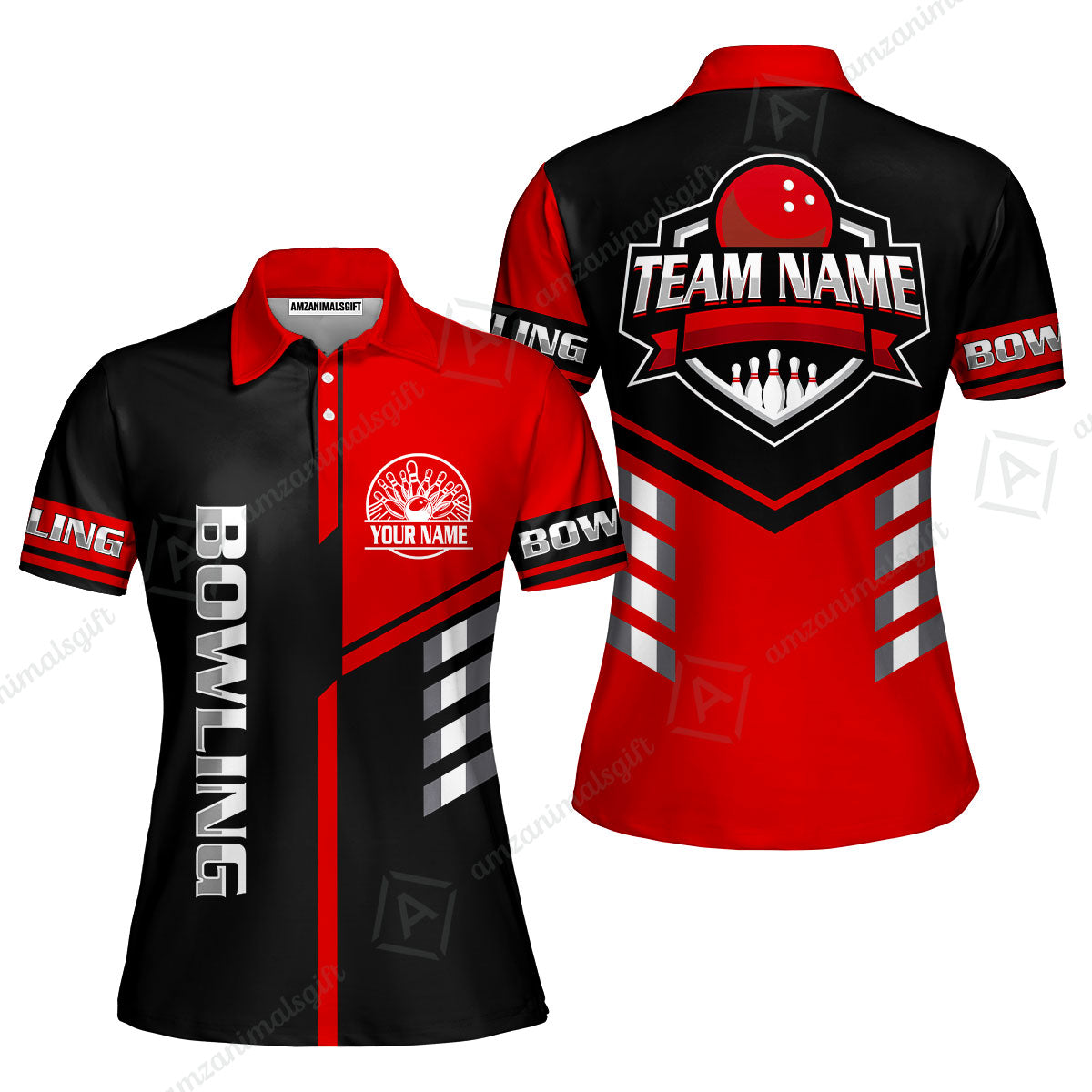 Custom Bowling Team Shirt – Modern Split Design Multicolor Option Personalized Jersey Bowling Uniform For League Players