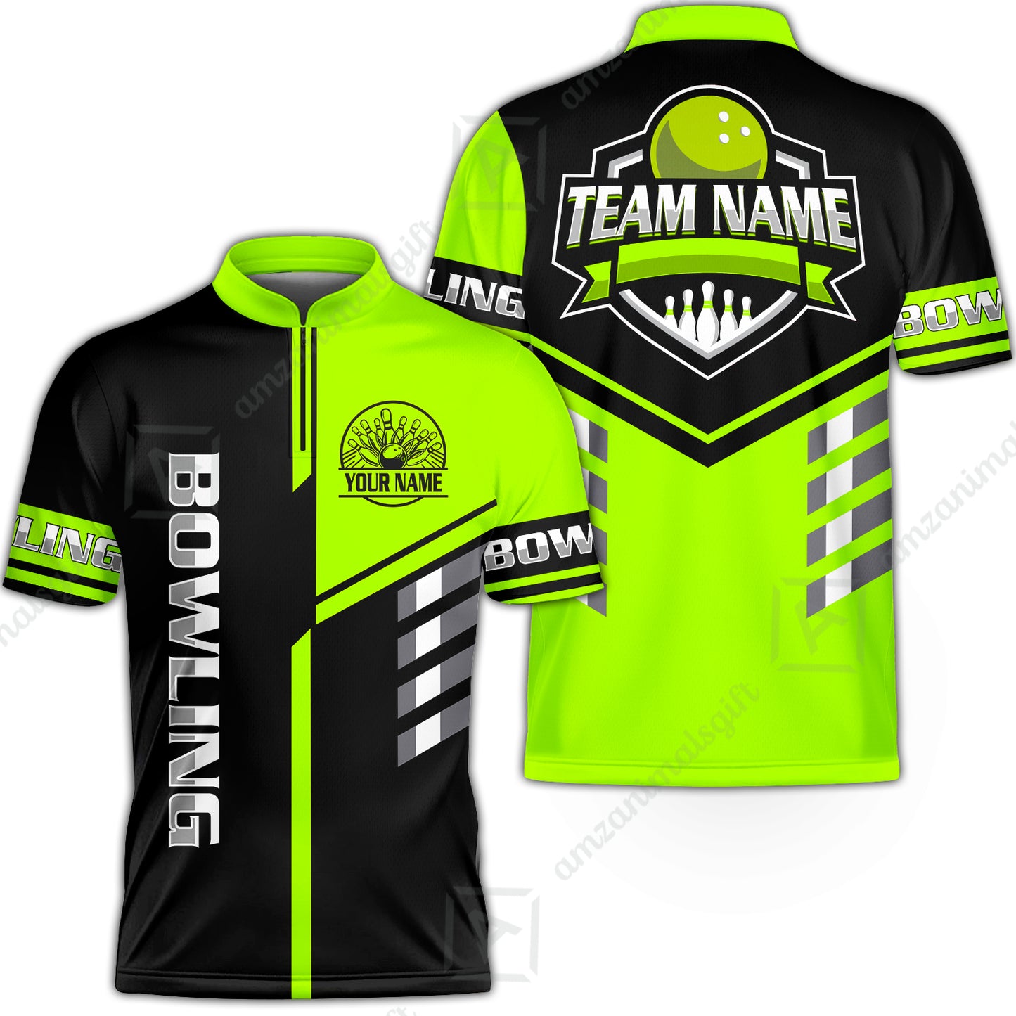 Custom Bowling Team Shirt – Modern Split Design Multicolor Option Personalized Jersey Bowling Uniform For League Players