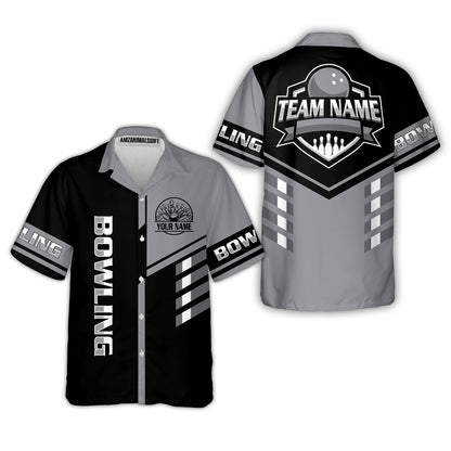 Custom Bowling Team Shirt – Modern Split Design Multicolor Option Personalized Jersey Bowling Uniform For League Players