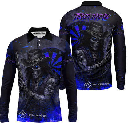 Customized Darts Team Uniform Shirt Darts Reaper Gunslinger Multicolor, Personalized Name And Team Name Darts Shirt
