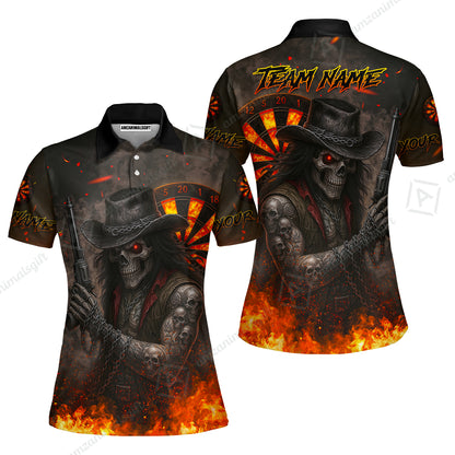 Customized Darts Team Uniform Shirt Darts Reaper Gunslinger Multicolor, Personalized Name And Team Name Darts Shirt