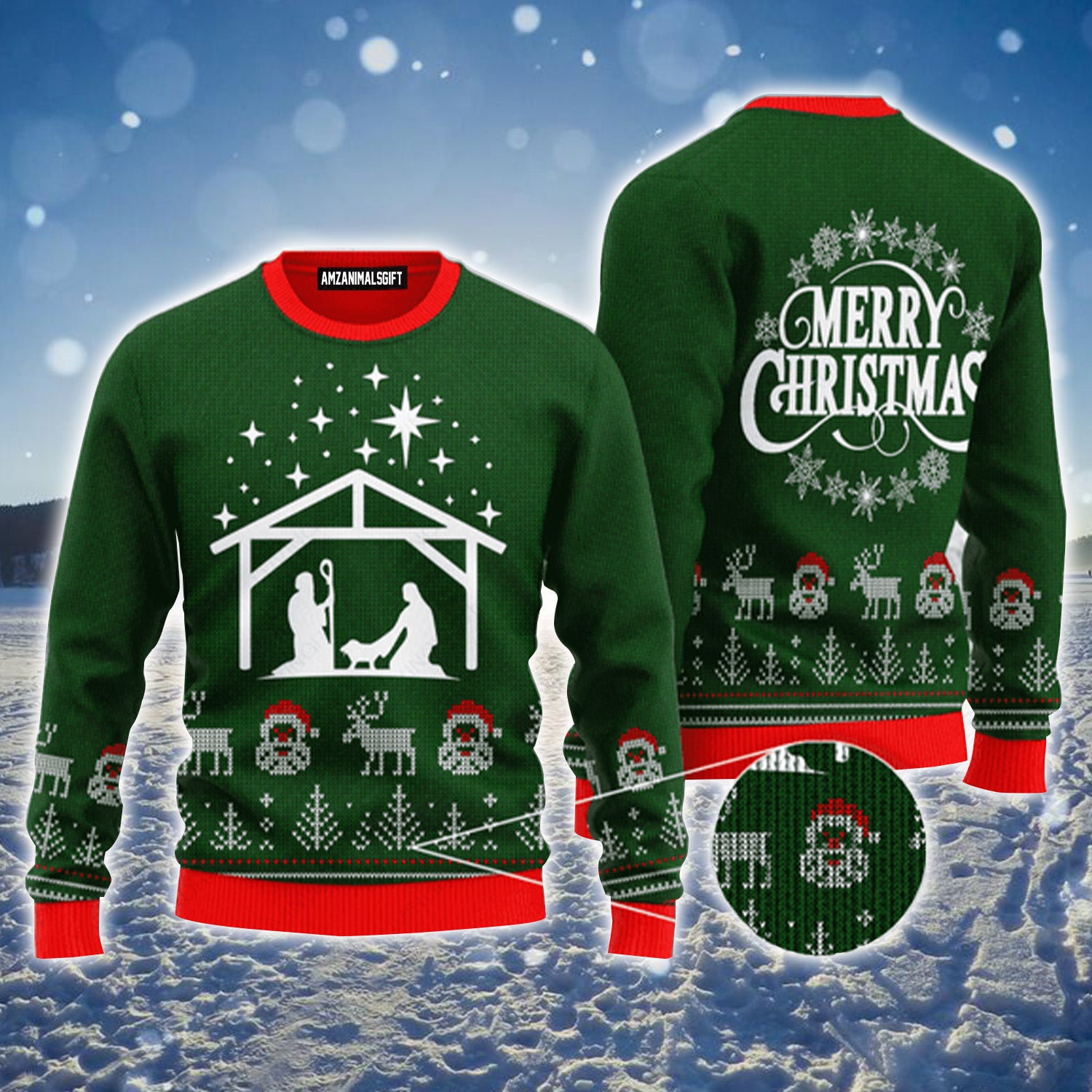 Merry Christmas Santa Reindeer Urly Sweater, Christmas Sweater For Men & Women - Perfect Gift For Christmas, New Year, Winter