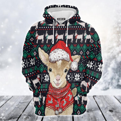 Cute Goat Premium Christmas Hoodie, Goat Merry Christmas Pattern Unisex Hoodie For Men & Women - Perfect Gift For Christmas, Goat Lovers, Friends