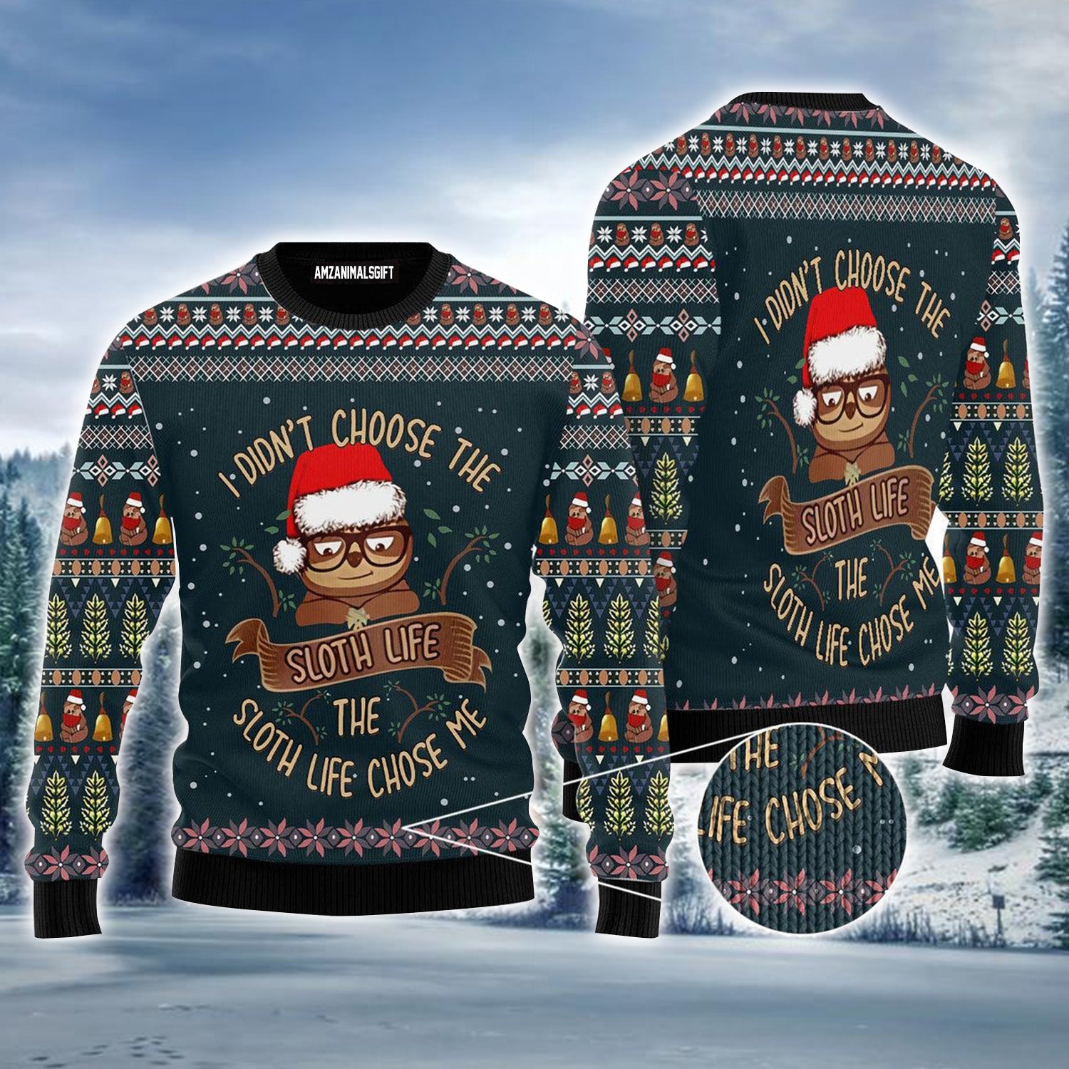 Sloth Life Merry Christmas Ugly Sweater For Men & Women, Perfect Outfit For Christmas New Year Autumn Winter