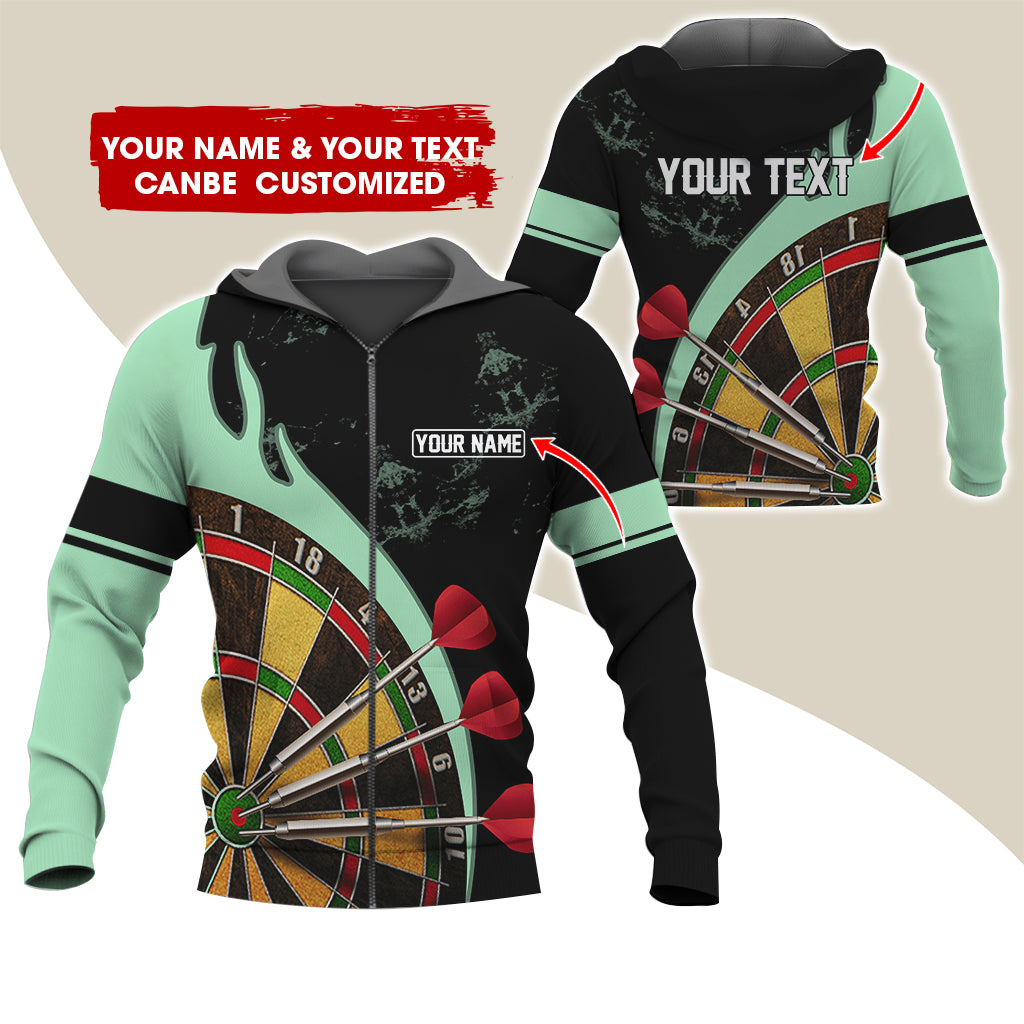 Customized Name & Text Darts Premium Zip Hoodie, Personalized Darts Is My Life Zip Hoodie For Men & Women - Gift For Darts Lovers, Darts Players