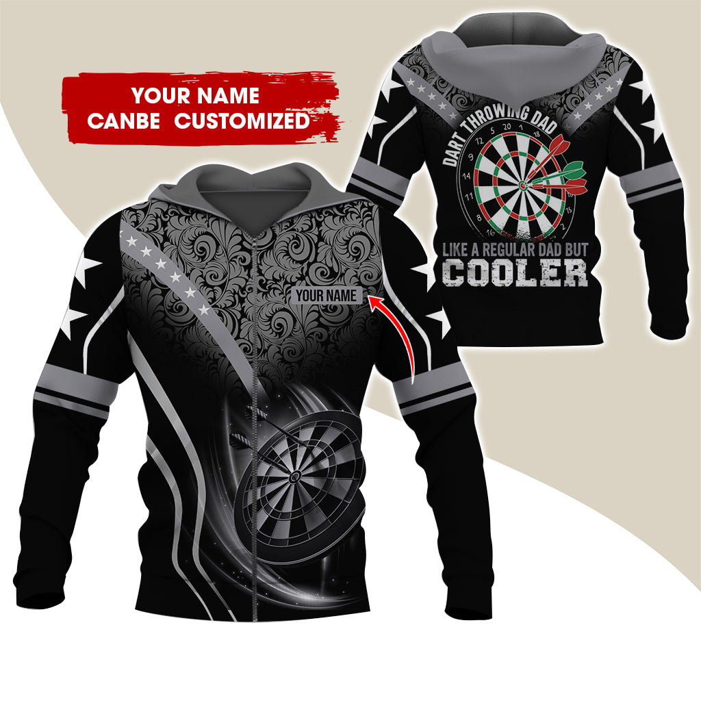 Custom Name Darts Premium Zip Hoodie, Personalized Dart Throwing Dad Cooler Zip Hoodie For Men & Women - Gift For Darts Lovers, Darts Players