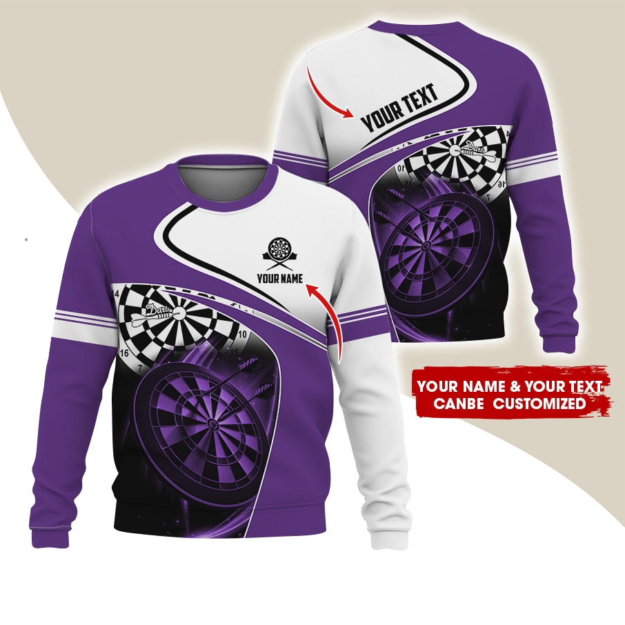 Customized Name & Text Darts Sweatshirt, Personalized Name & Text Darts Sweatshirt For Men & Women - Gift For Darts Lovers, Darts Players