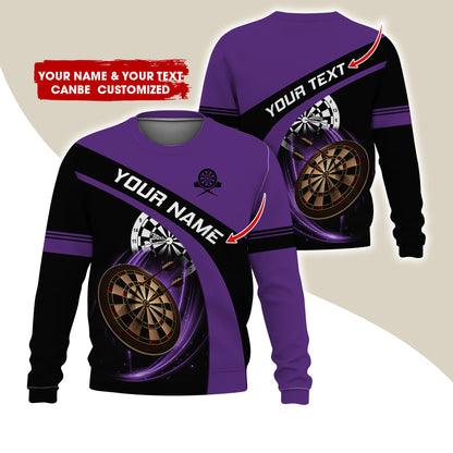 Customized Name & Text Darts Sweatshirt, Custom Darts Sweatshirt For Men & Women - Gift For Darts Lovers, Darts Players