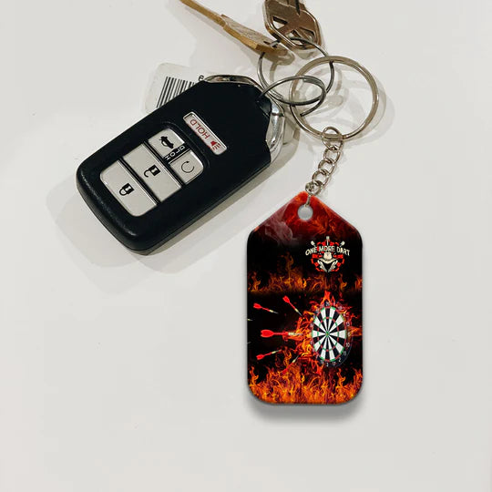 Flame Bullseye Dartboard Wolf And Darts Acrylic Keychain - Christmas Gift For Darts Lovers, Darts Players, Family, Friends