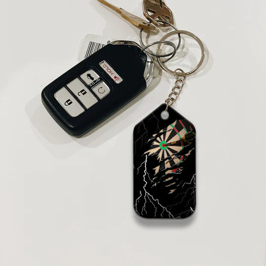 Bullseye Dartboard Thunder Customized Name Grim Reaper And Darts Acrylic Keychain - Christmas Gift For Darts Lovers, Darts Players