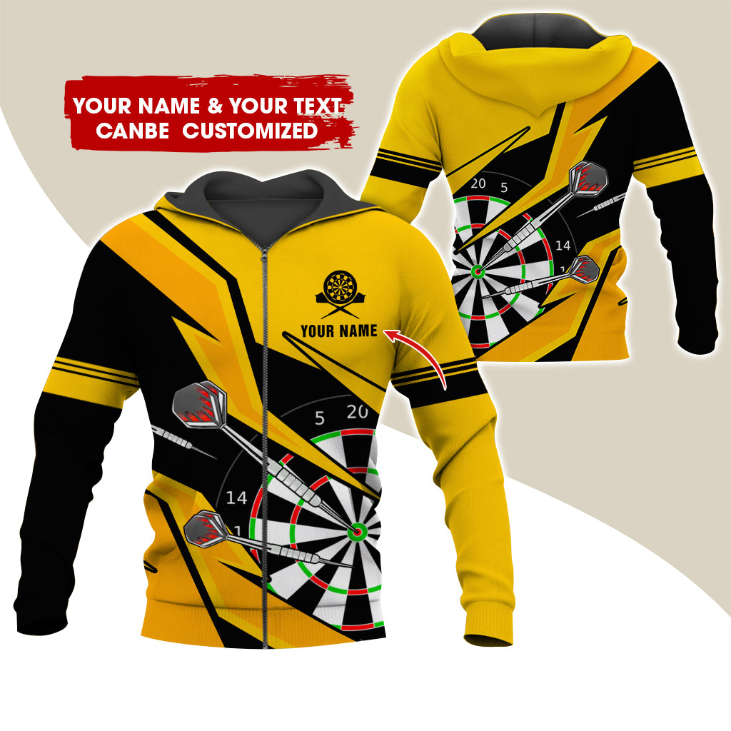 Customized Darts Premium Zip Hoodie, Personalized Name & Text Darts Team Zip Hoodie For Men & Women - Gift For Darts Lovers, Darts Players