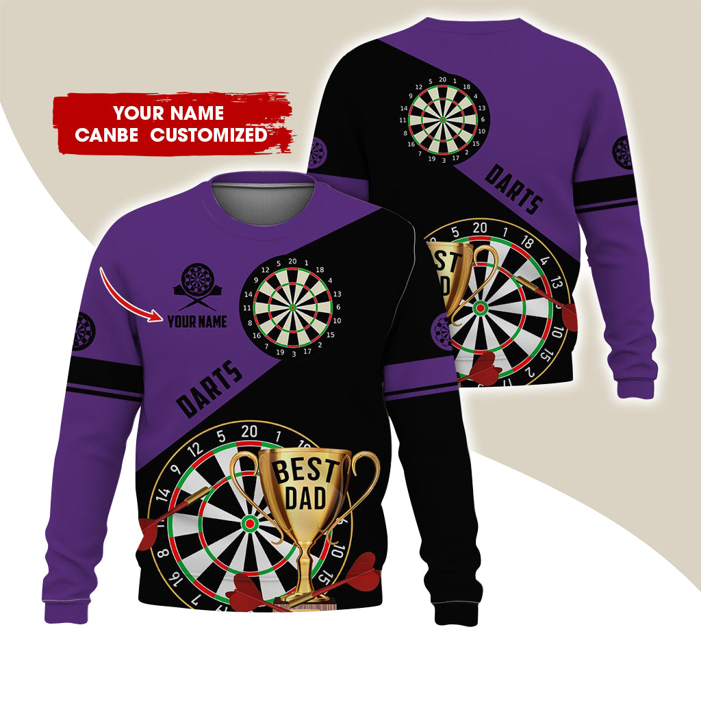 Customized Name Darts Sweatshirt, Personalized Best Dad Cup Champion Sweatshirt For Men & Women - Gift For Darts Lovers, Darts Players
