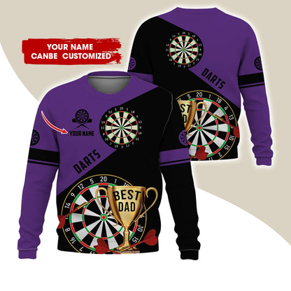 Customized Name Darts Sweatshirt, Personalized Best Dad Cup Champion Sweatshirt For Men & Women - Gift For Darts Lovers, Darts Players