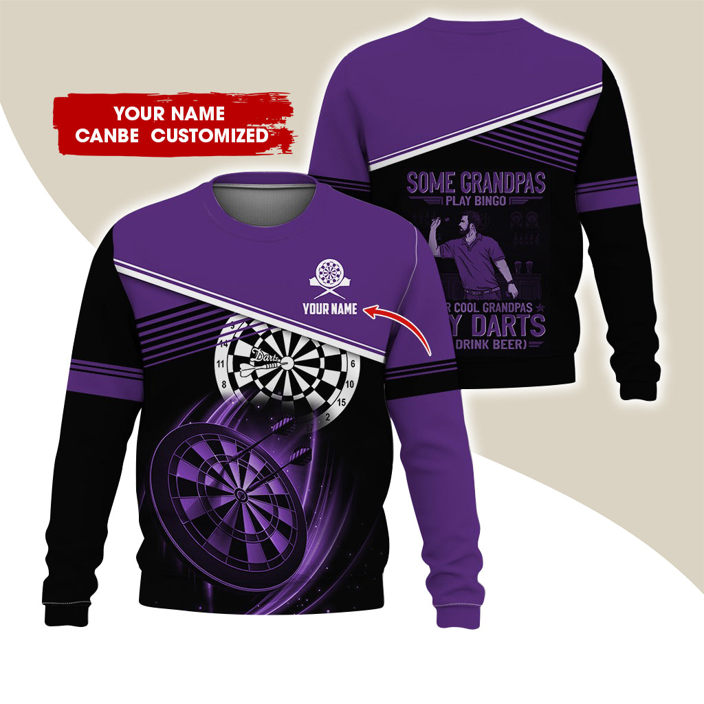 Customized Name & Text Darts Sweatshirt, Personalized Some Grandpas Play Bingo Sweatshirt For Men & Women - Gift For Darts Lovers, Darts Players