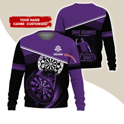 Customized Name & Text Darts Sweatshirt, Personalized Some Grandpas Play Bingo Sweatshirt For Men & Women - Gift For Darts Lovers, Darts Players