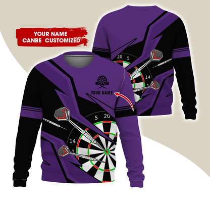Customized Name Darts Sweatshirt, Personalized Dartboard Sweatshirt For Men & Women - Gift For Darts Lovers, Darts Players
