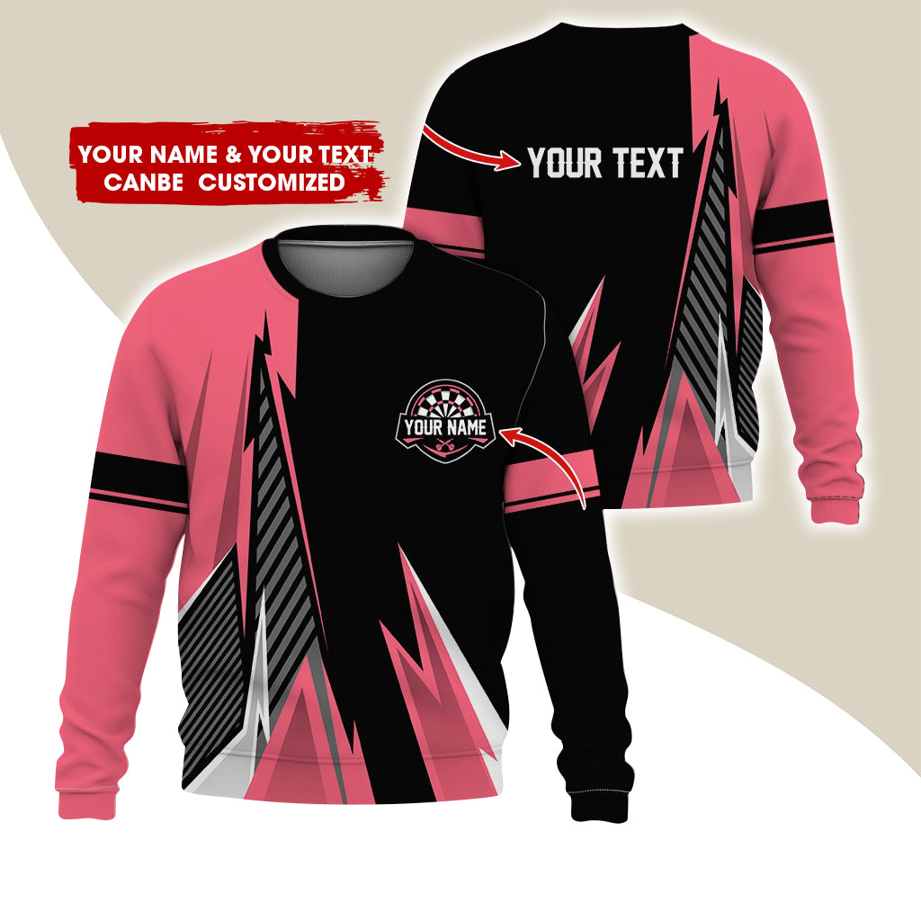 Customized Name & Text Darts Sweatshirt, Personalized Darts Play Sweatshirt For Men & Women - Gift For Darts Lovers, Darts Players