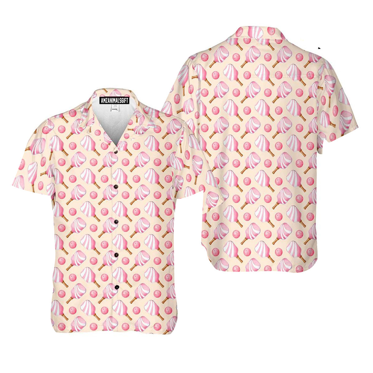 Pink Pickleball Paddle Pattern Hawaiian Shirt, Perfect Outfit For Men And Women On Summer Tropical Hawaiian Pickleball Lovers