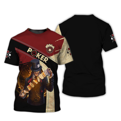 Customized Poker Shirt, Poker Mysterious Card Master Shirts, Perfect Outfit For Poker Players