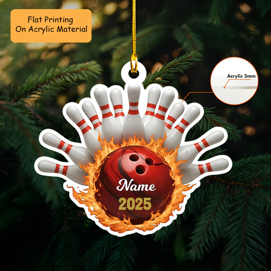 Personalized Bowling Players Ornament, Bowling KeyChains, Car Ornaments