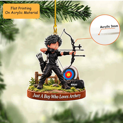Personalized Archery Christmas Flat Printed Acrylic Ornament, Target Aiming Action Setup, Custom Ornament Christmas Gift, Keychain Archery, Car Ornament Archery