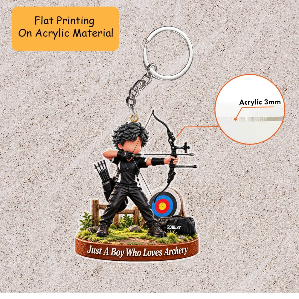 Personalized Archery Christmas Flat Printed Acrylic Ornament, Target Aiming Action Setup, Custom Ornament Christmas Gift, Keychain Archery, Car Ornament Archery