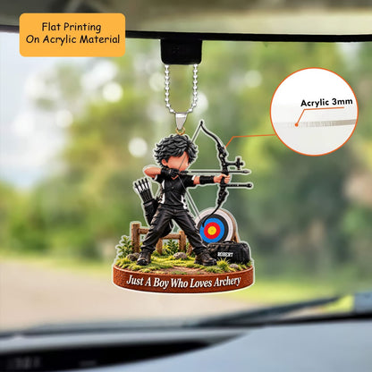 Personalized Archery Christmas Flat Printed Acrylic Ornament, Target Aiming Action Setup, Custom Ornament Christmas Gift, Keychain Archery, Car Ornament Archery