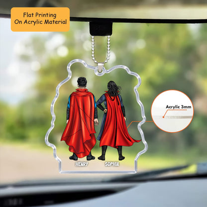 Personalized Christmas Ornament, Marvel Couple Christmas, Custom Ornament Christmas Gift, Keychain Christmas, Car Ornament Christmas