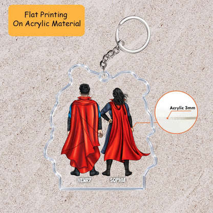 Personalized Christmas Ornament, Marvel Couple Christmas, Custom Ornament Christmas Gift, Keychain Christmas, Car Ornament Christmas